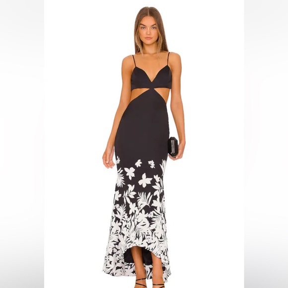AMUR Adalia Floral Cutout Maxi Dress 0 - Picture 3 of 7